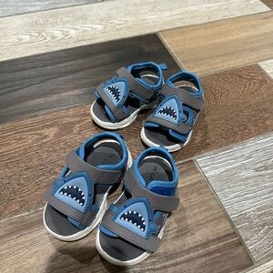 Carter's Blue and Gray Shark Sandals